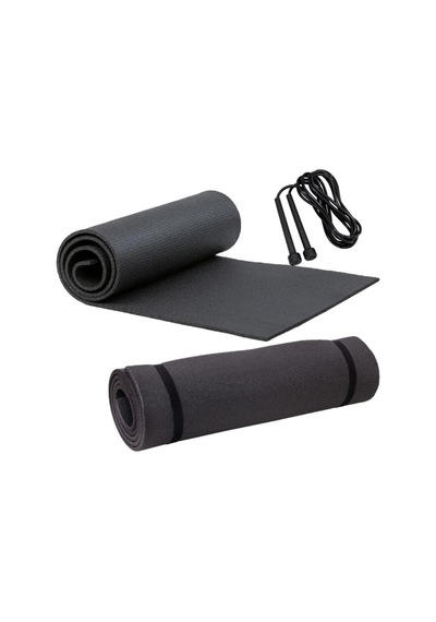Lpz Siyah Pilates Minderi Ve Yoga Egzersiz Matı 6,5Mm + Atlama Ipi