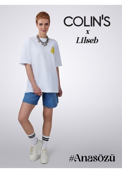Colin's Colins Unısex Beyaz Lilseb Sloganlı Tişört Cl1071767 Q1.v1 Wht Beyaz