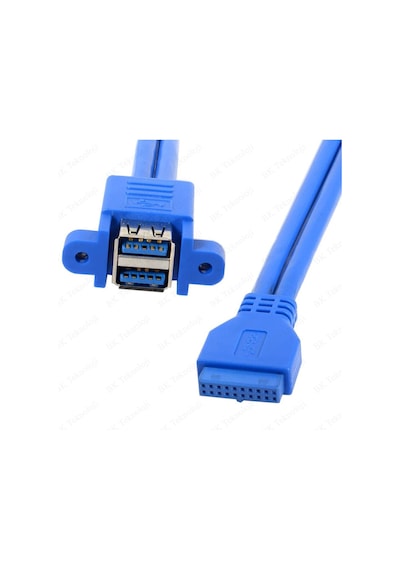 20 Pin USB 3.0 Dişi to 2x USB 3.0 Anakart Panel Tipi Kablo - 50cm
