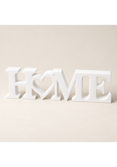 Home Kalpli Dekoratif Yazı 22 Cm Masaüstü Konsol Ve Raf Süsü Beyaz