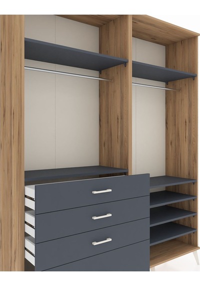 Hyperion Gardrop 7 Raflı 4 Çekmeceli 2 Askılı 176x44x221 Çam-antrasit Antrasit Hyperion Gardrop 7 Raflı 4 Çekmeceli 2 Askılı 176x44x221 Çam-antrasit Antrasit