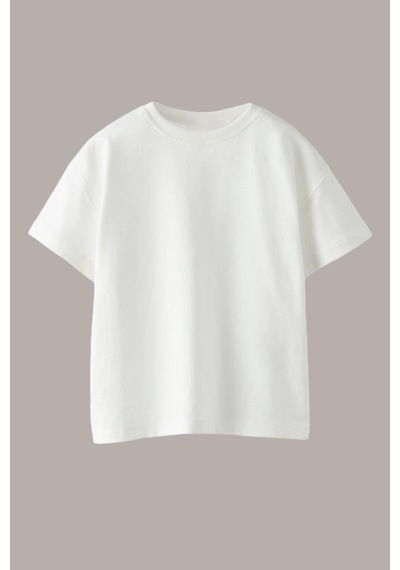 Monila Yeni Sezon Unisex Çocuk Basic Kısa Kollu Pamuklu T-shirt BEYAZ