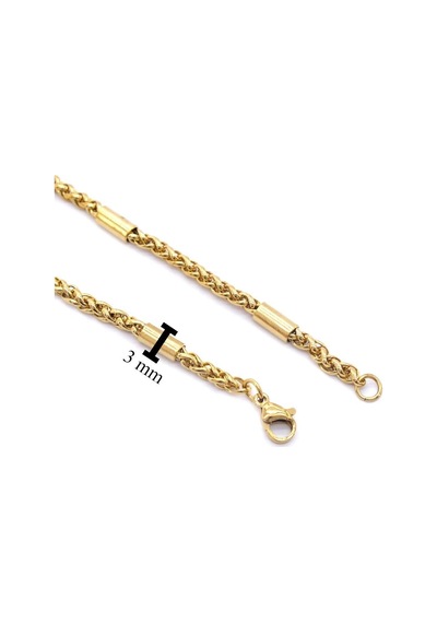 Ferizz Altın Kaplama 3mm - 60cm Unisex Zincir Zn-106