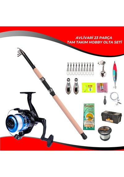 Avlivari 23 Parça Fighter 240 Cm 50-100 Gr-ecco 3000 Tam Takım Hobi Kıyı Olta Seti-9695