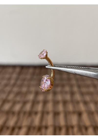 Yüksek Kalite G23 Titanium Pembe Parlak Zirkon Taşlı Titanyum Göbek Piercingi Taş 10mm DUMMY 236122836 429