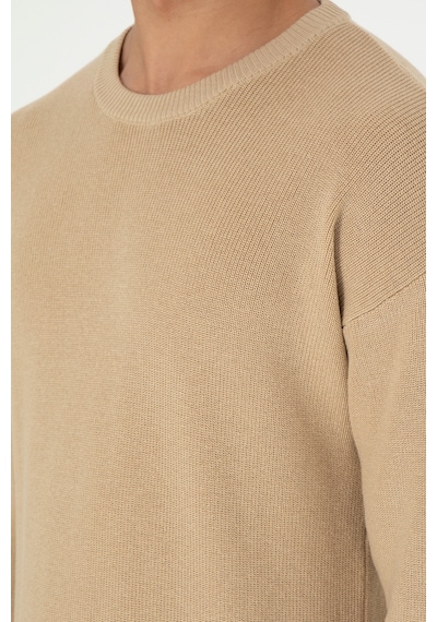 U.S. Polo Assn. Erkek Regular Fit Bisiklet Yaka Kum Basic Kazak 50298267-VR085