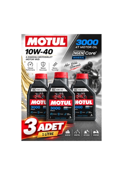 Motul 3000 10w-40 4t Mineral Motosiklet Motor Yağı 1 Litre 3 Adet