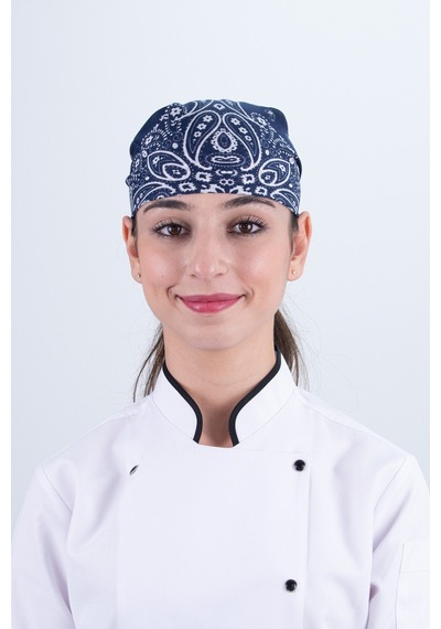 Chef Bone Kep Aşçı Şef Şapkası Şal Desen Bandana Çok Renkli