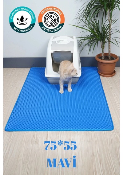 Kedi Tuvalet Önü Paspası Kedi Kumu Paspası Kedi Matıdır. Mavi