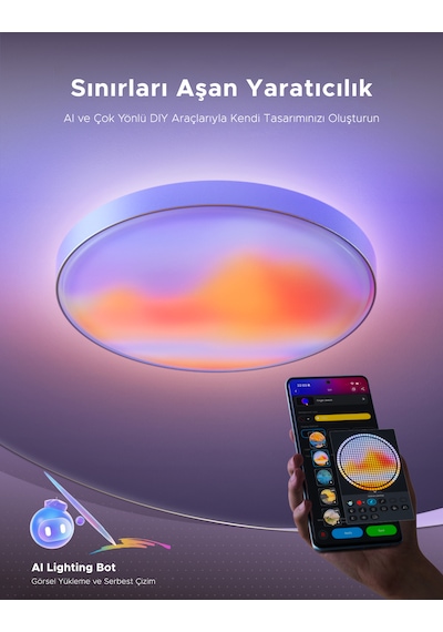 Govee Rgbwwıc Tavan Armatürü Ultra 21 Inç/53 Cm RGB