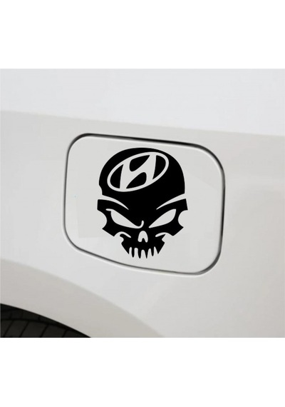 Araba Depo Kapağı Sticker Hyundai Kuru Kafa Oto Sticker 2 Adet
