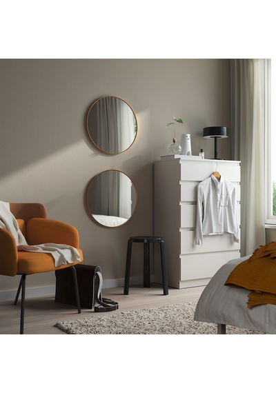 Ikea Lindbyn Yuvarlak Ayna 50 Cm Altın