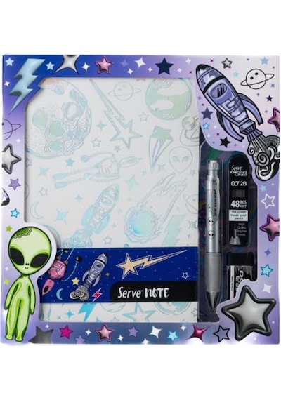Serve Defter Seti Uzay Serisi Beyaz Kutulu Svntsetuzybyz Uzay Temalı Defter, 0.7 Mm Mekanik Kalem, 48 Li Yedek Uç, Silgi Çok Renkli Serve Defter Seti Uzay Serisi Beyaz Kutulu Svntsetuzybyz Uzay Temalı Defter, 0.7 Mm Mekanik Kalem, 48 Li Yedek Uç, Silgi Çok Renkli