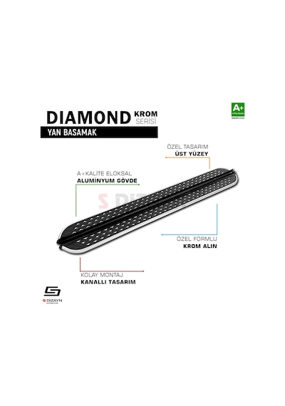 S-dizayn Vw Transporter T6.1 Kısa Şase Diamond Krom Yan Basamak 213 Cm 2019-2025 A+ Kalite
