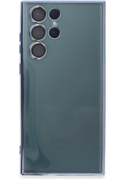 Newface Samsung Uyumlu Galaxy S22 Ultra Kılıf Razer Lensli Silikon - Açık Mavi Açık Mavi
