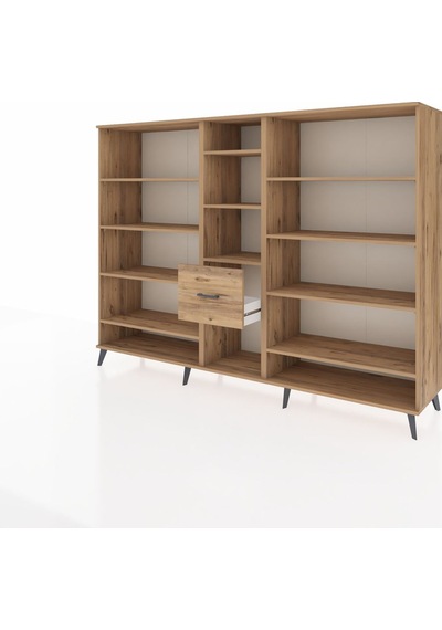 Hyperion Dolap 11 Raflı 3 Çekmeceli 220x44x163 Çam-çam Çam-çam