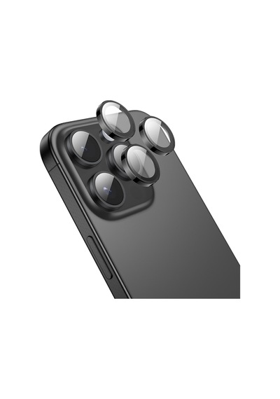 Apple Uyumlu iPhone 16 Pro / 16 Pro Max Alüminyum Seri Kamera Lens Koruyucu Siyah Siyah