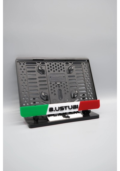 İtalya Temalı Kişiye Özel Siyah İsimli Pleksi Motor Plakalığı - 848647925