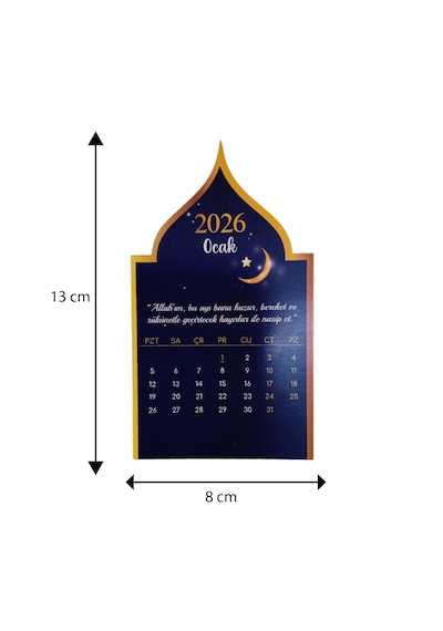 2026 Gece Hilal Cami Takvimi Ahşap Ayaklı Gece Hilal Cami Temalı Özel Tasarım Takvim