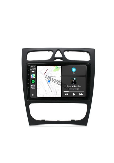 Mercedes C Seri W203 2000-04 9" Uyumlu Androıd Multimedya Gerçek 2/32 Kablosuz Carplay Geri Görüş Kameralı 9"
