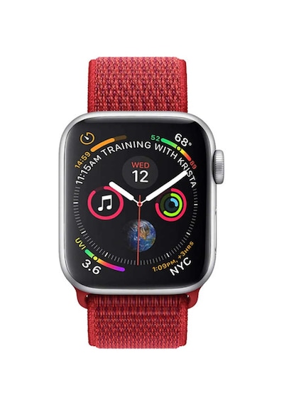 Ekılıf - Apple Uyumlu  Watch 44mm - Kordon Hasır Kordon - Krd-03 - 67-tricolor Red - T11064