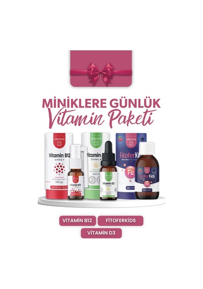Miniklere Günlük Vitamin Paketi Vitamin B12, Vitamin D3, Fitoferkids