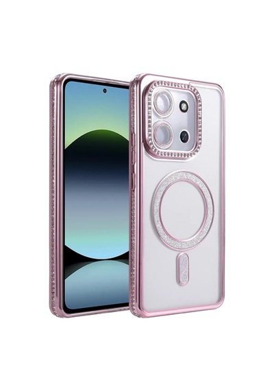 Newface Xiaomi Redmi 15c 4g Joke Simli Magneticsafe Kılıf - Pembe