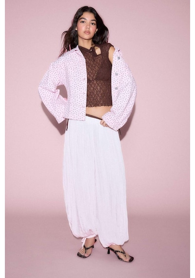 Defacto Regular Fıt Gömlek Yaka Gabardin Pembe Ceket H5733ax26smpn440 Pembe-pn440
