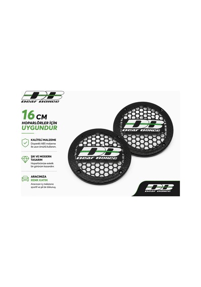 16cm Hoparlör Kapağı - Deaf Bonce Logolu Kaliteli Plastik Midrange Hoparlör Kapak 16 Cm - 2 Adet