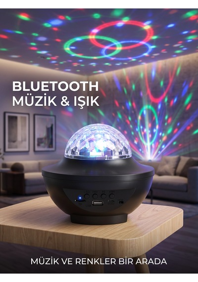 Zenvia Bluetooth Hoparlörlü Rgb Disko Işığı Müzikli Parti Lambası Usb Tf Kart Destekli Znv2026