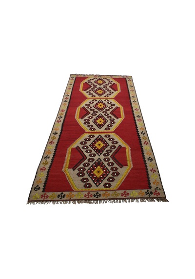 Zehra Abla Halı El Dokuma Tek Parça Yekpare Sivas Kangal Yün Kilim 6282