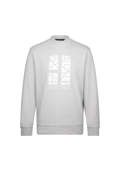 Hatemoğlu Gri Regular Fit Baskılı Pamuklu Bisiklet Yaka Sweatshirt 30224 Gri