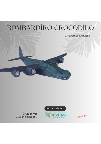 Bombardiro Crocodilo Tung Tung Sahur Kanat Boyutu 15 Cm Figür