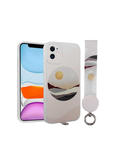 Apple Uyumlu iPhone 11 Kılıf Desenli El Askılı İpli Zore Arte Silikon Kapak NO2