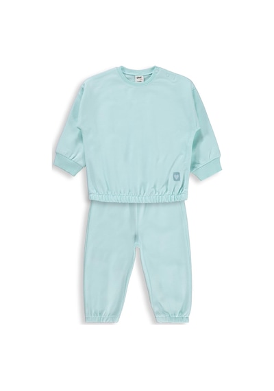 Civil Baby Kız Bebek Düz Basic Kalpli 6-18 Ay Takım - Yeşil Su Yeşili