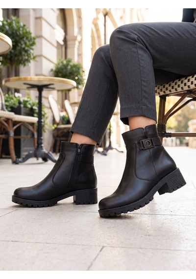 Nesilshoes Nesil Shoes Marr 822 Hakiki Deri İçi Kürklü Kadın Bot Siyah