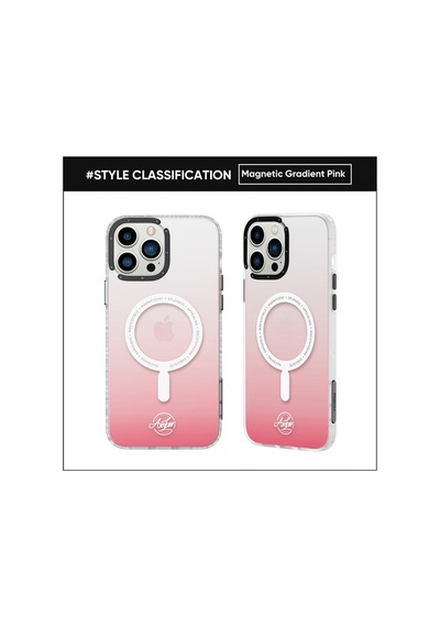 Rock Apple Uyumlu iPhone 14 Plus Amber Serisi Magsafe Kılıf Pembe Pembe