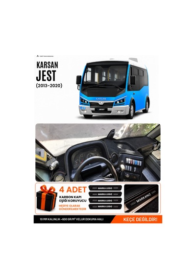 Karsan Jest 2013-2020 Uyumlu Torpido Koruma, Torpido Örtüsü, Torpido Kılıfı - Siyah - Ebz-trp-0223