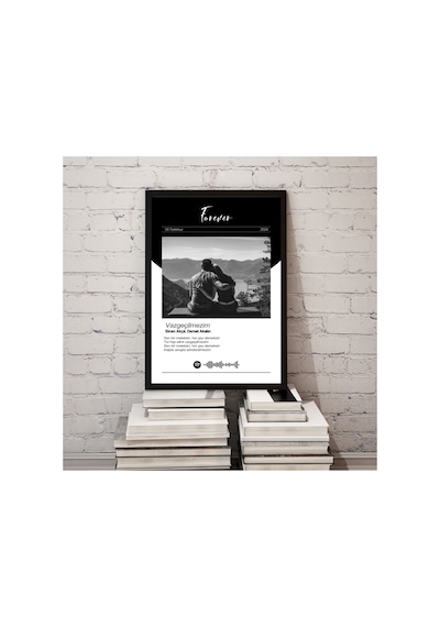Kişiye Özel Spotify Şarkı Sözü Ve Barkodlu Çerçeveli Poster - Anlamlı Ve Unutulmaz Hediye - 673996317