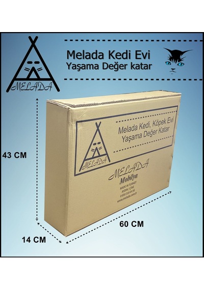 Melada Kedi Evi Dış Ortam Uygun Ahşap Kedi Evi Osb 61x41x36 Cm