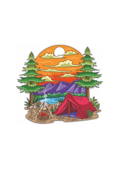 Camping Off Road Wildlife Kamp Adventure Offroad Sticker 02180