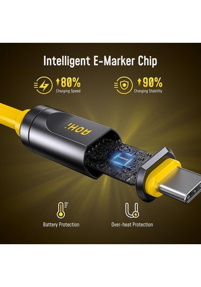 Aohi Thunderbolt 5 Usb 4 2.0 Kablosu Için 80 Gb/s 3.3ft 120gbps'y
