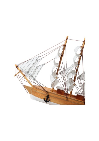 Dekoratif Ahşap El Yapımı Yelkenli Gemi Maketi Masaüstü Biblo Ev Ofis Hediyesi 40 Cm. Model A