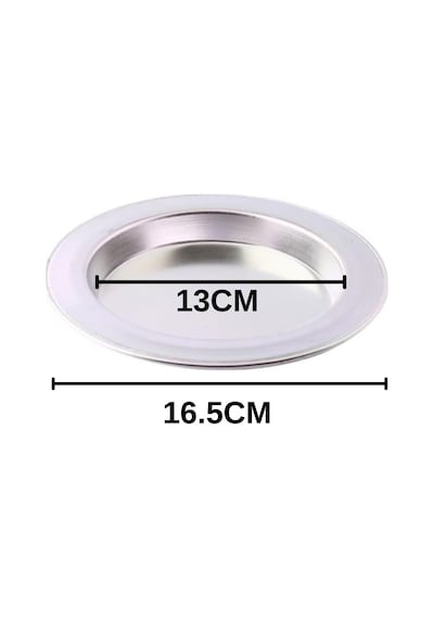Albergio Alüminyum Künefe Tabağı 13 Cm İç Çap 16,5 Cm Dış Çap 2,5 Cm Künefe Tepsisi Tek Kişilik Gri Diğer