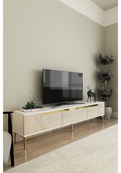 Tsa1805btg - Meyra Tsa180 Tv Stand, Tv Sehpası Ve Tv Ünitesi Beyaz-traverten-gold 180cm Tsa1805btg - Meyra Tsa180 Tv Stand, Tv Sehpası Ve Tv Ünitesi Beyaz-traverten-gold 180cm