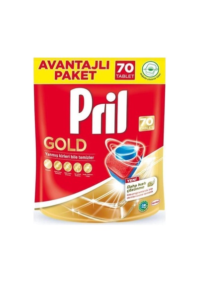 Gold 70 Yıkama Bulaşık Makinesi Tableti - Uzun Süreli Temizlik Gücü