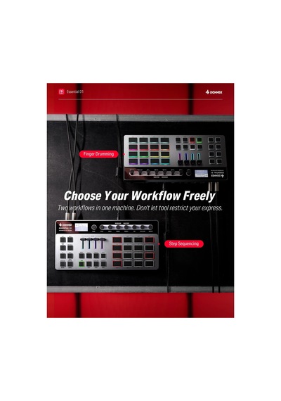Donner Essential D1 Performance Beat Machine, Step Sequencer& Finger Drum Machine