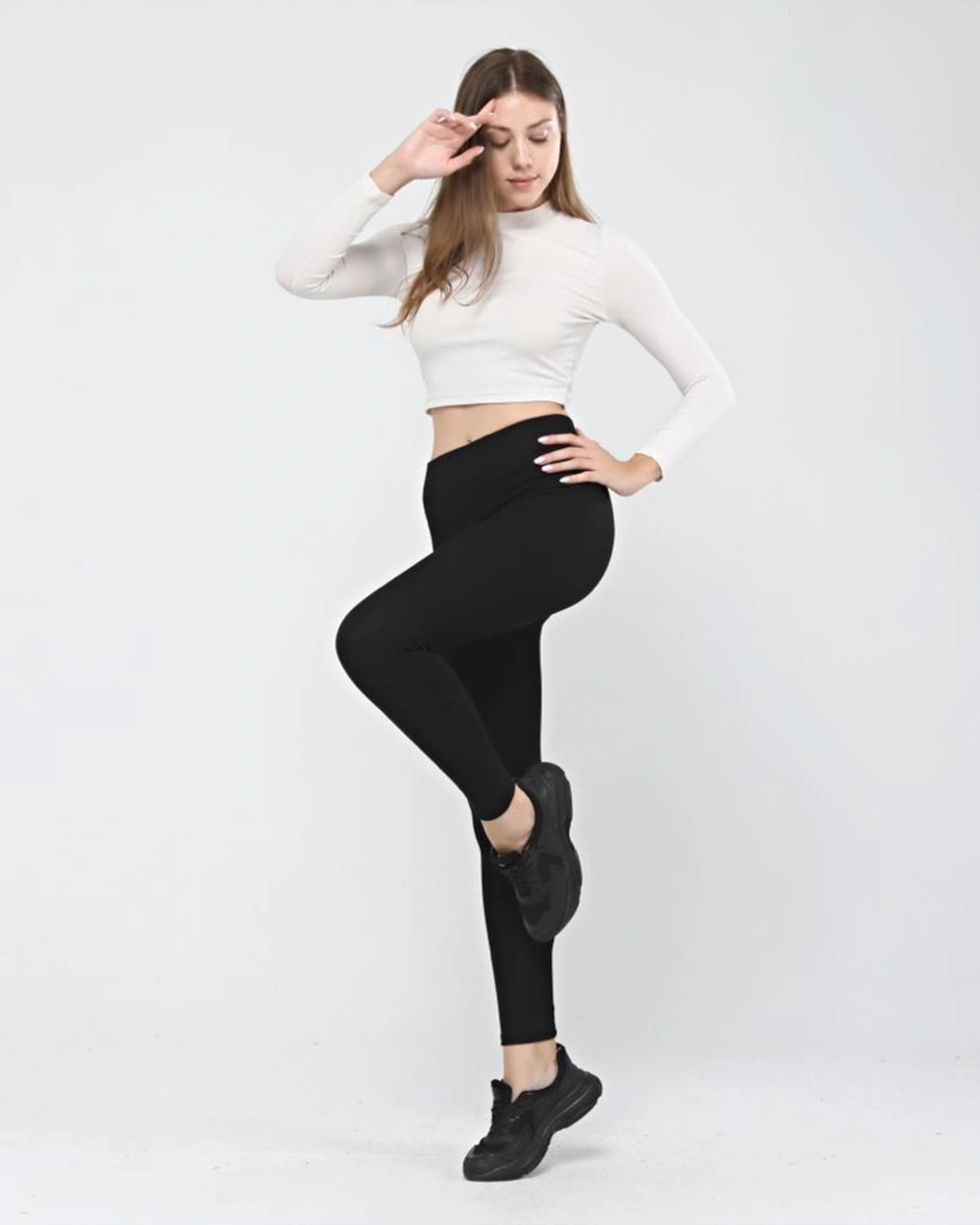Thiff Gymwear Kadın Siyah Toparlayıcı Sıkılaştırıcı Çelik Örme Tayt SiYAH