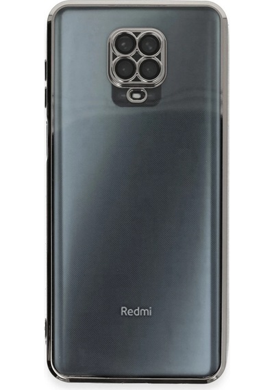 Mey İthalat Redmi Note 9 Pro Kılıf Lensli Silikon - Gümüş