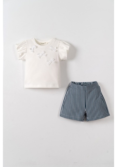 Nk Kids Kız Bebek Mare Takım Nk-11603 Ekru-lacivert